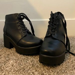 Koi Footwear Platform vegan lace up booties